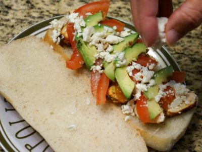 Finishing up our Blue Apron meal