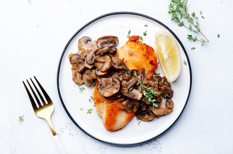 Mushroom dinner on plate