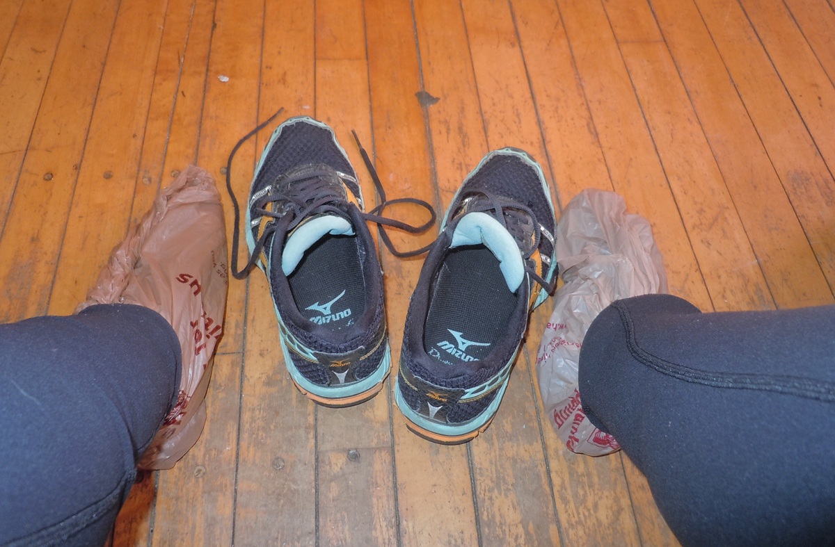 plastic bag shoes