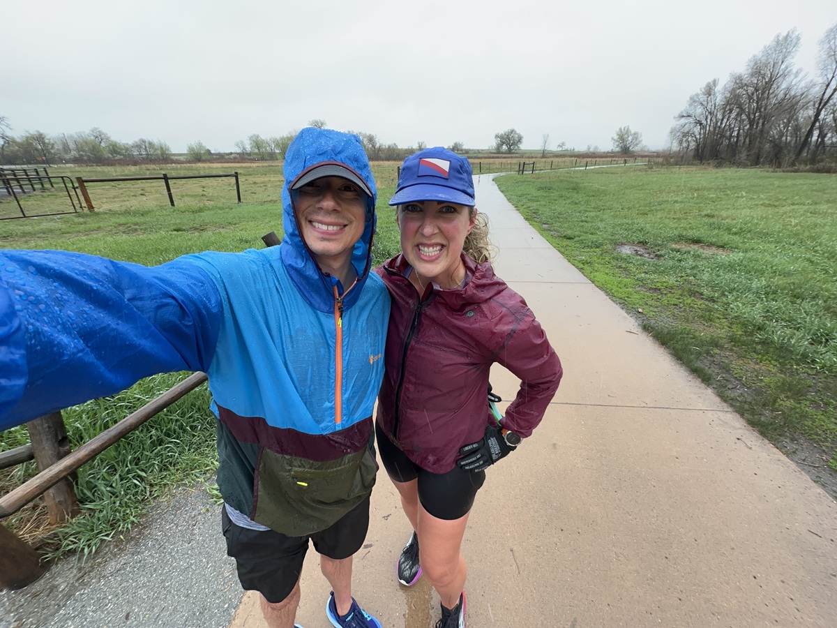 running a marathon in the rain