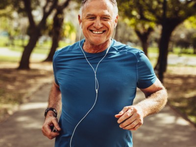 happy man running
