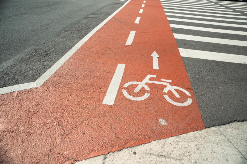 bike lane and pedestrian lane for safety