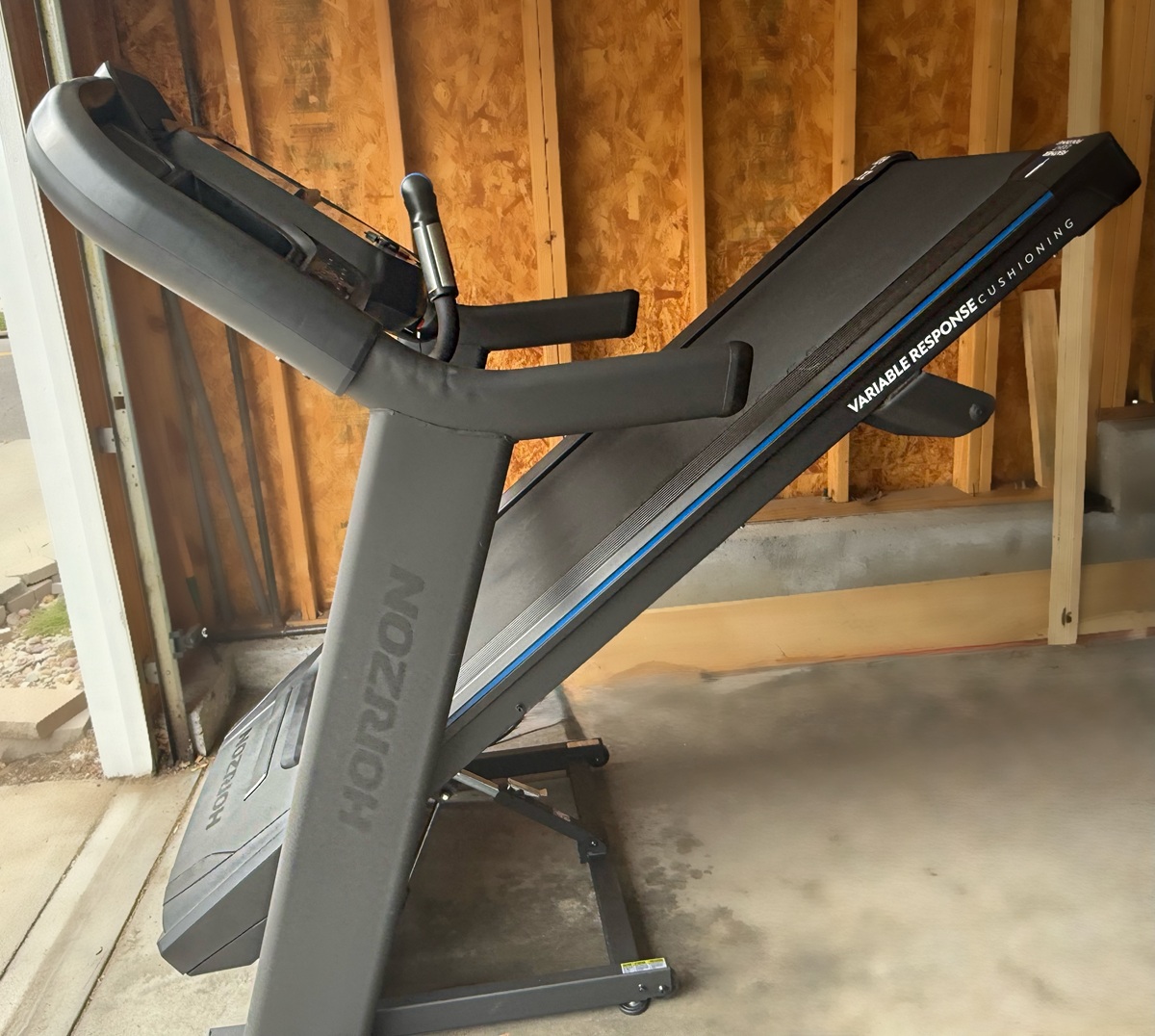 Horizon 7.4 treadmill folded