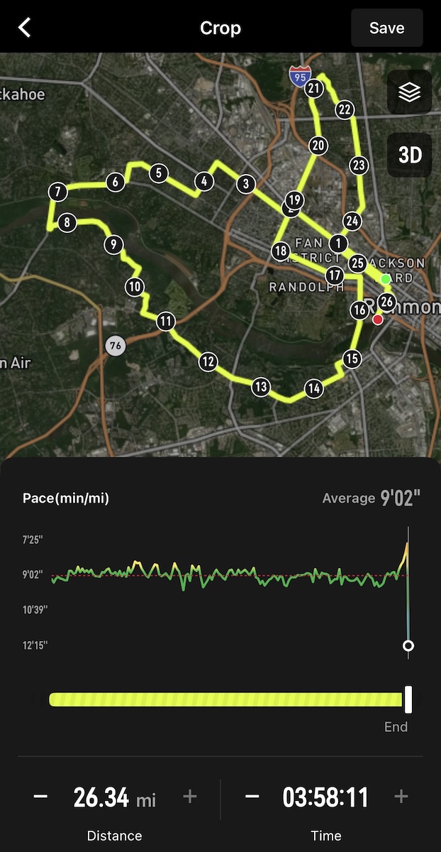 Coros Pace 4 Activity Cropping