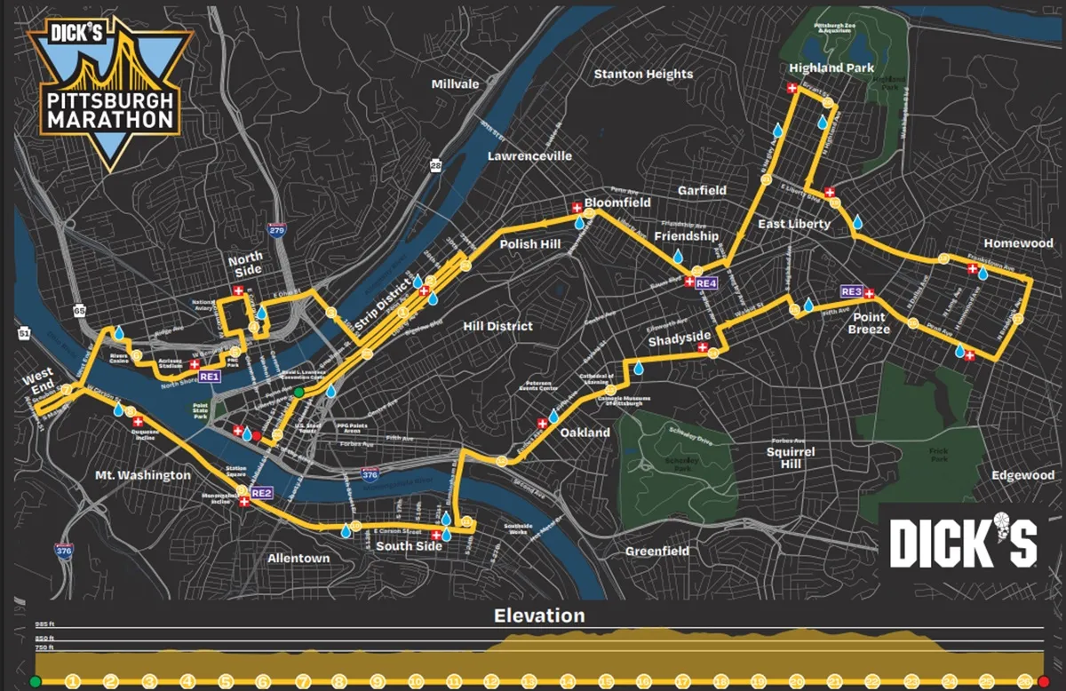 2025 pittsburgh marathon course