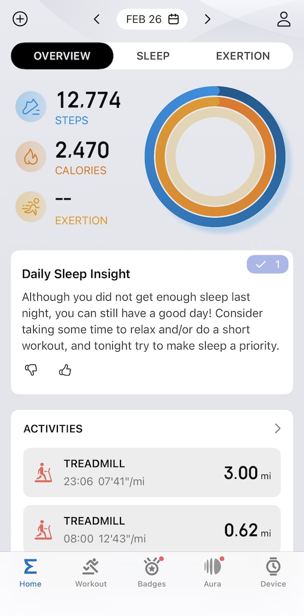 Amazfit Active 3 Premium App Tracking